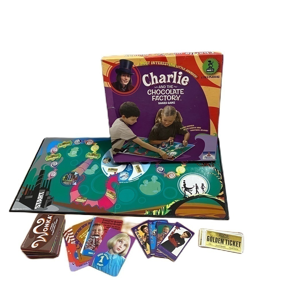 Vintage Charlie and the Chocolate Factory Board Game Kids Toy Purple Orange